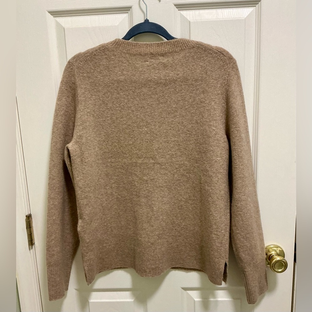 J. Crew Factory Preppy Wool Blend Pullover Sweater Neutral Fawn Career SZ Medium - Picture 6 of 13